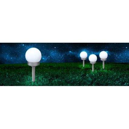 Globo - KOMPLEKTS 3x LED Saules enerģijas lampa LED/0,06W/3V 4000K d. 10 cm IP44