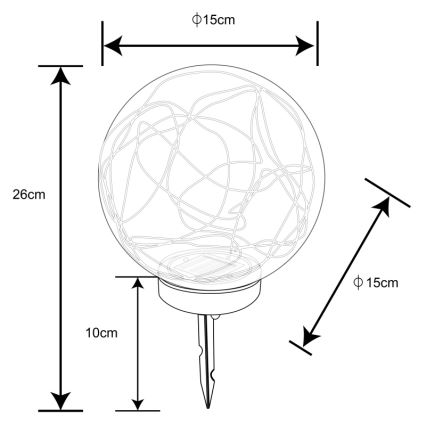 Globo - LED Saules enerģijas lampa 20xLED/0,06W/1,2V d. 15 cm IP44