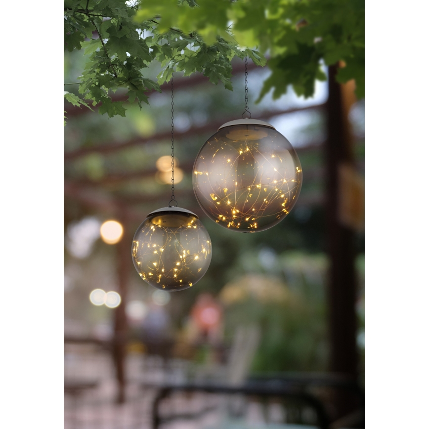 Globo - LED Saules enerģijas lustra ķēdē 20xLED/0,06W/1,2V d. 15 cm IP44 600 mAh