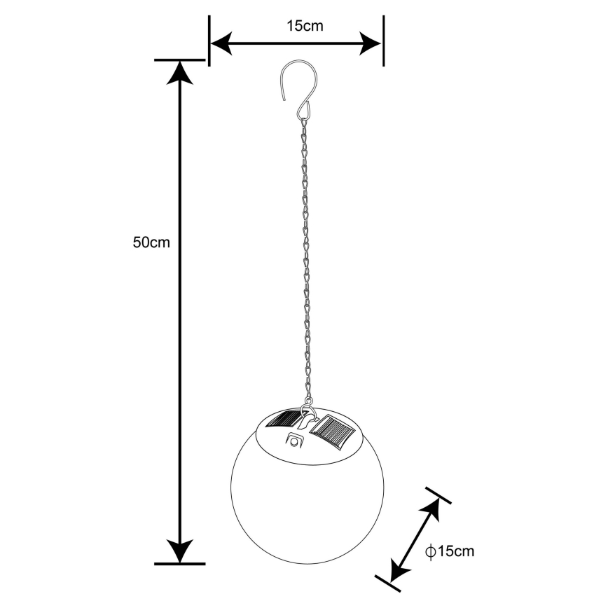 Globo - LED Saules enerģijas lustra ķēdē 20xLED/0,06W/1,2V d. 15 cm IP44 600 mAh