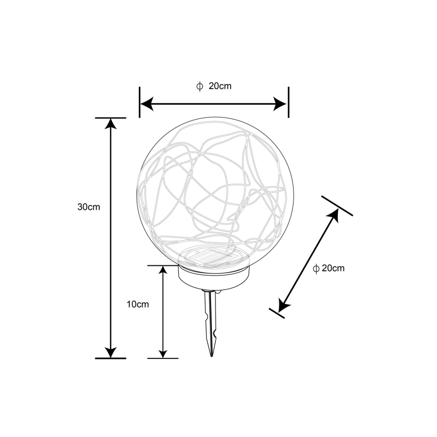 Globo - LED Saules enerģijas lampa 30xLED/0,06W/1,2V d. 20 cm IP44