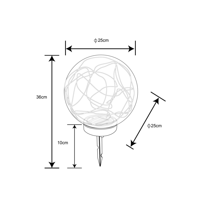 Globo - Saules enerģijas gaismeklis 40xLED/0,06W/1,2V d. 25 cm IP44