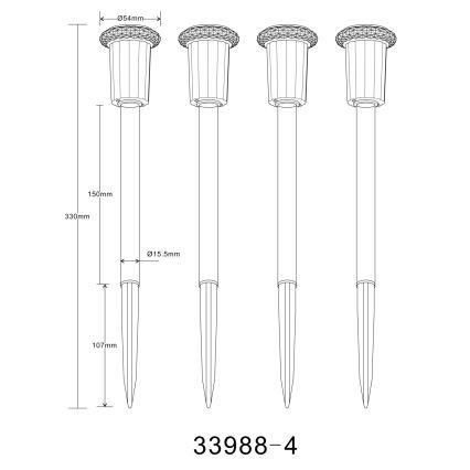 Globo - KOMPLEKTS 4x LED Saules enerģijas lampa LED/0,06W/1,2V IP44