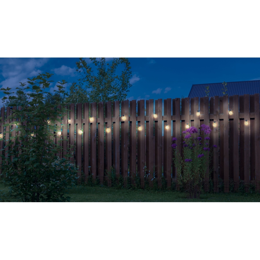 Globo - LED Āra dekoratīva virtene 10xLED/0,27W/230V 7,5 m IP44 melna