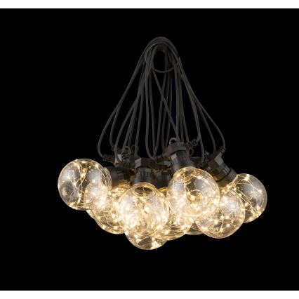 Globo - LED Āra dekoratīva virtene 10xLED/0,27W/230V 7,5 m IP44 melna