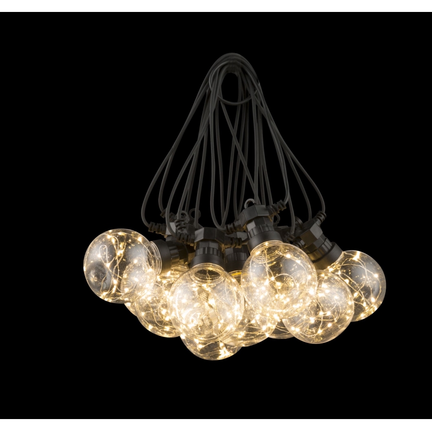 Globo - LED Āra dekoratīva virtene 10xLED/0,27W/230V 7,5 m IP44 melna