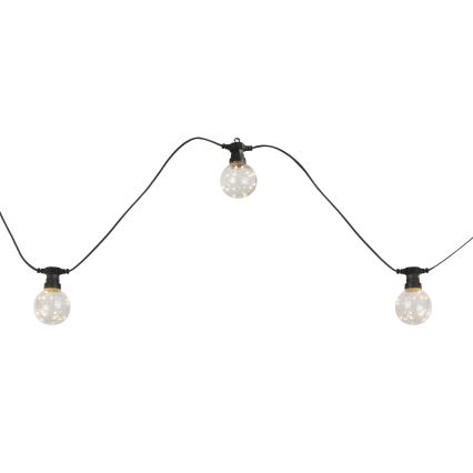 Globo - LED Āra dekoratīva virtene 10xLED/0,27W/230V 7,5 m IP44 melna
