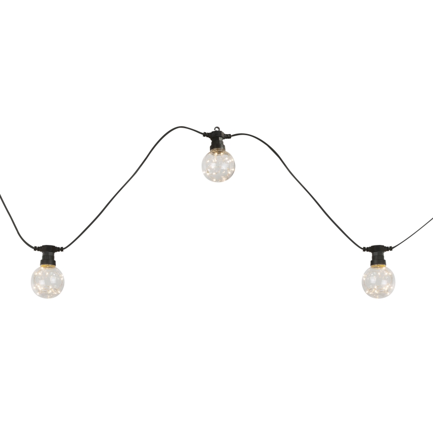 Globo - LED Āra dekoratīva virtene 10xLED/0,27W/230V 7,5 m IP44 melna