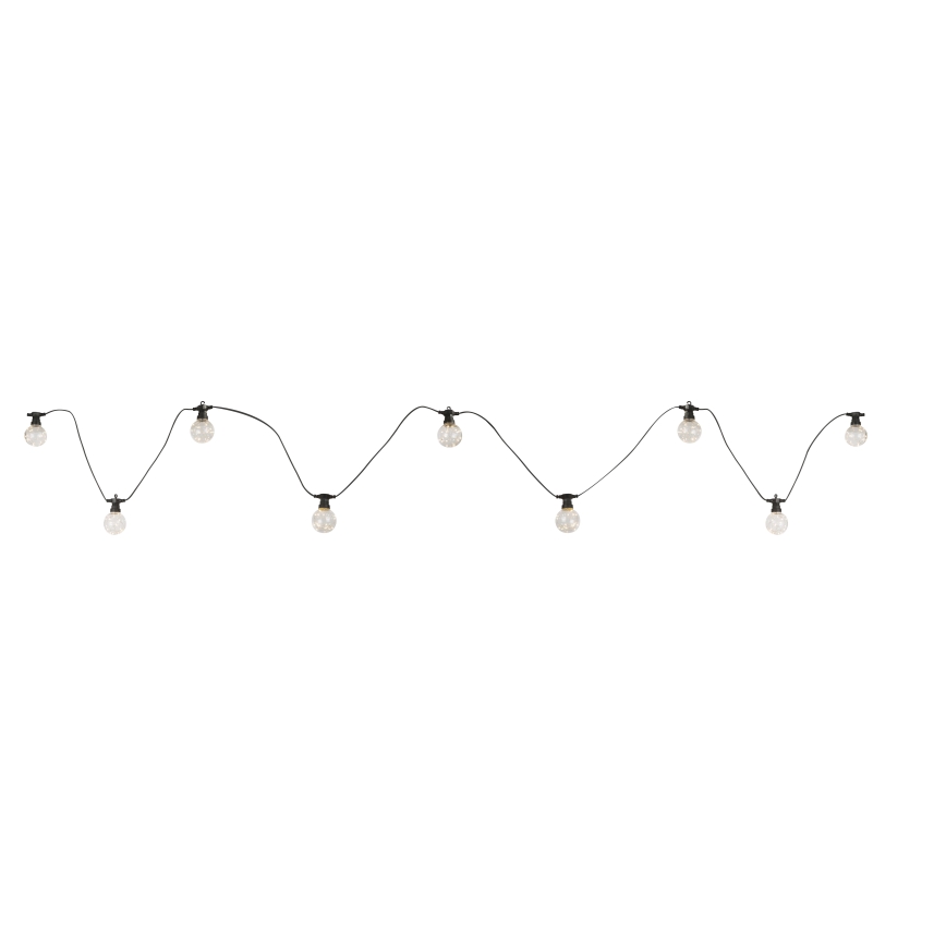Globo - LED Āra dekoratīvais virtenis 10xLED/0,27W/230V 7,5 m IP44 melns