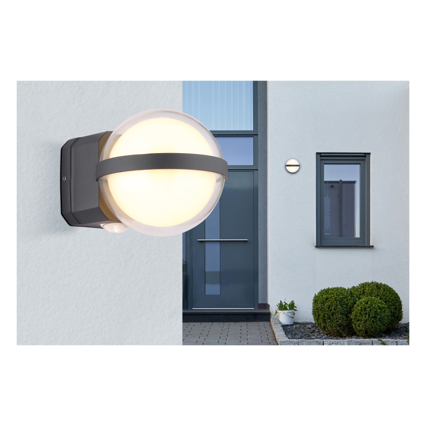 Globo - LED Āra sienas lampa LED/12W/230V IP54 melna