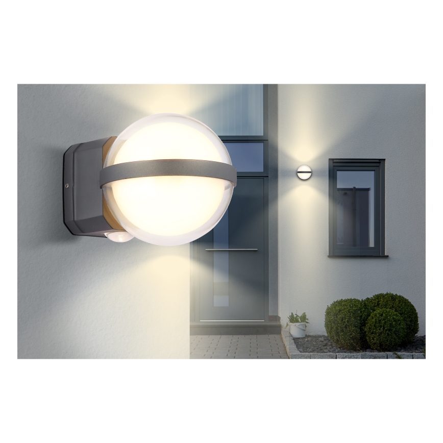 Globo - LED Āra sienas lampa LED/12W/230V IP54 melna