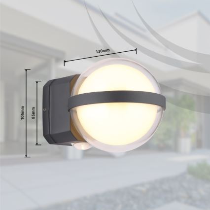 Globo - LED Āra sienas lampa LED/12W/230V IP54 melna