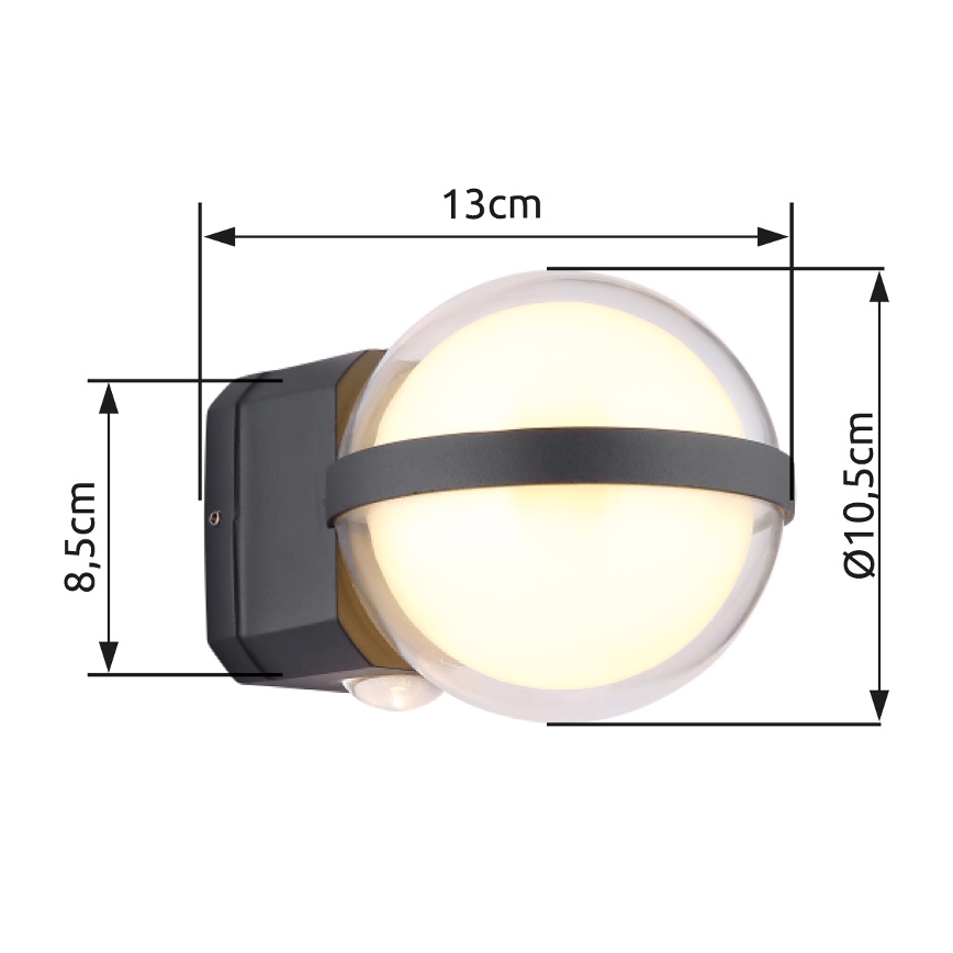 Globo - LED Āra sienas lampa LED/12W/230V IP54 melna
