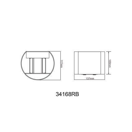 Globo - LED Āra sienas lampa 2xLED/3W/230V IP44 melna