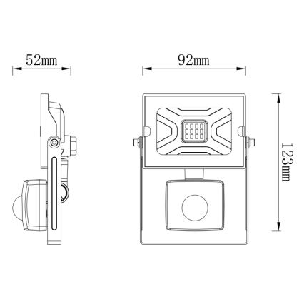 Globo - LED Prožektors ar sensoru LED/10W/230V IP44