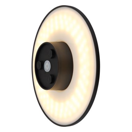 Globo - LED Āra sienas lampa LED/15W/230V 3000/4000/6000K d. 25,2 cm IP44 melna