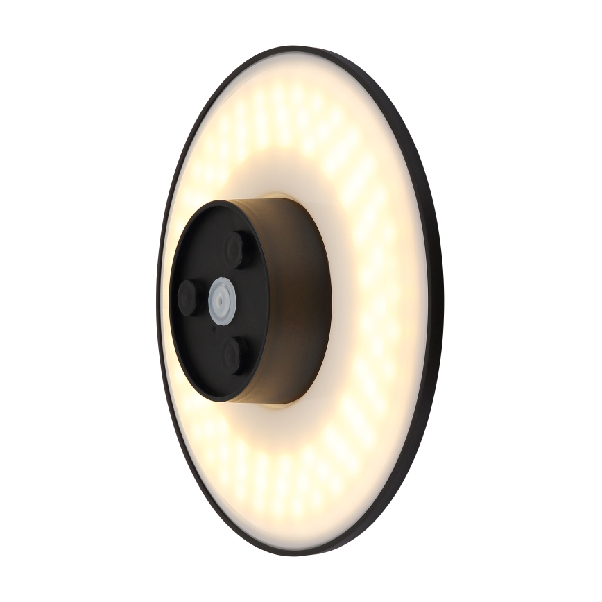 Globo - LED Āra sienas lampa LED/15W/230V 3000/4000/6000K d. 25,2 cm IP44 melna