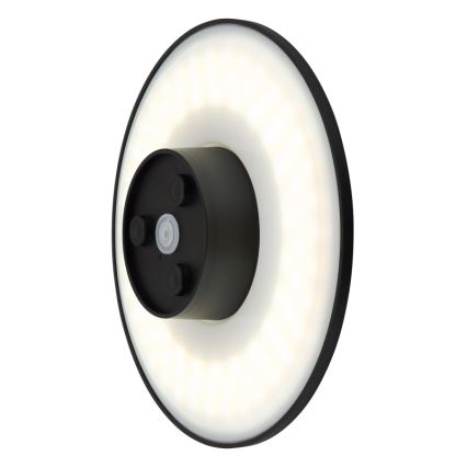 Globo - LED Āra sienas lampa LED/15W/230V 3000/4000/6000K d. 25,2 cm IP44 melna
