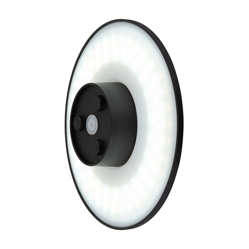 Globo - LED Āra sienas lampa LED/15W/230V 3000/4000/6000K d. 25,2 cm IP44 melna