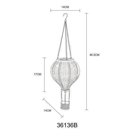 Globo - Piekarams saules enerģijas rotājums 20xLED/0,5W/3V IP44 lidojošs balons
