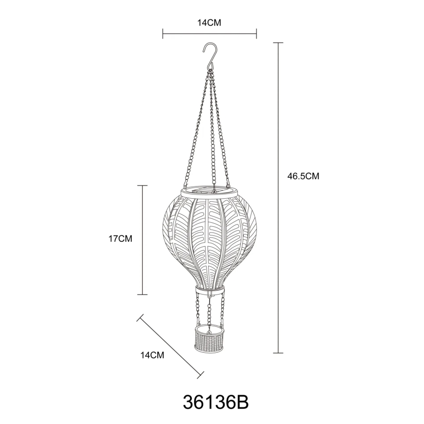 Globo - Piekarams saules enerģijas rotājums 20xLED/0,5W/3V IP44 lidojošs balons