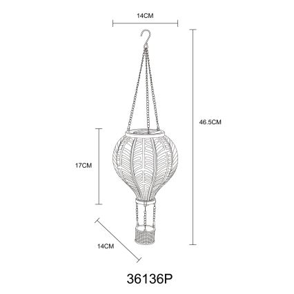 Globo - LED Piekarams saules enerģijas rotājums 20xLED/0,5W/3V IP44 lidojošs balons