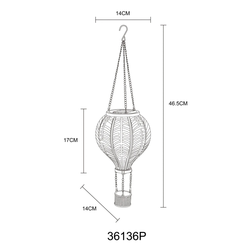 Globo - LED Piekarams saules enerģijas rotājums 20xLED/0,5W/3V IP44 lidojošs balons