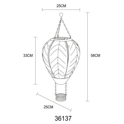 Globo - LED Piekarams saules enerģijas rotājums 24xLED/0,2W/3V IP44 lidojošs balons