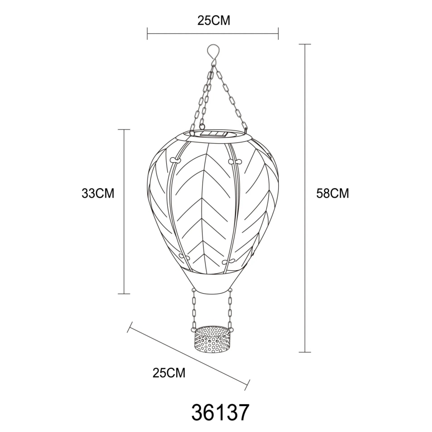 Globo - LED Piekarams saules enerģijas rotājums 24xLED/0,2W/3V IP44 lidojošs balons
