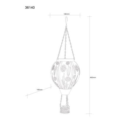 Globo - LED Piekarams saules enerģijas rotājums 12xLED/0,02W/3V IP44 lidojošs balons
