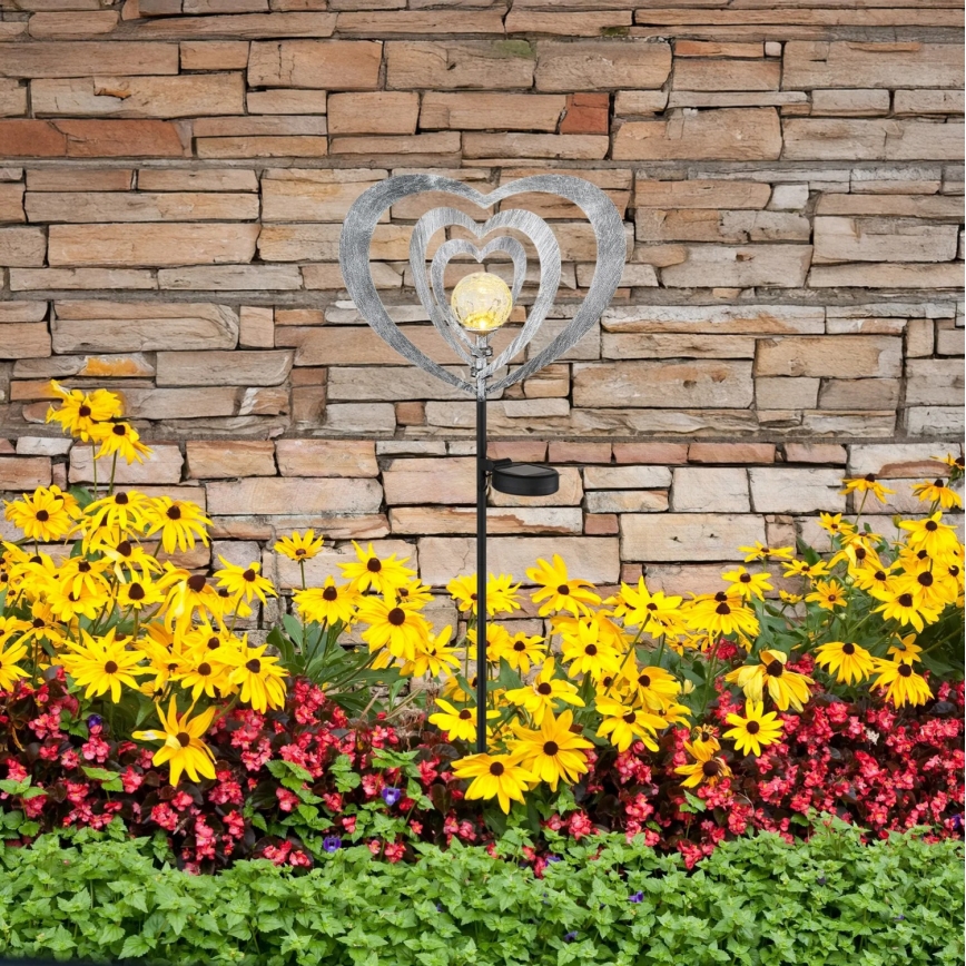 Globo - LED saules gaismeklis LED/3V IP44 300 mAh sudraba sirds