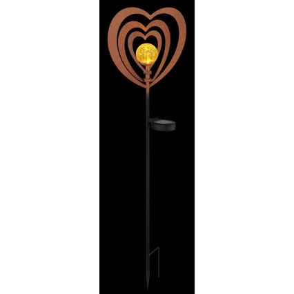 Globo - LED saules gaismeklis LED/3V IP44 300 mAh rūsas krāsas sirds