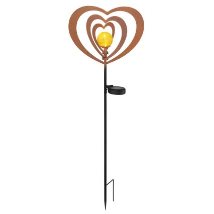 Globo - LED saules gaismeklis LED/3V IP44 300 mAh rūsas krāsas sirds