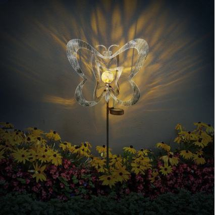 Globo - LED saules gaismeklis LED/3V IP44 300 mAh sudraba tauriņš