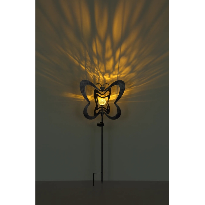 Globo - LED saules gaismeklis LED/3V IP44 300 mAh sudraba tauriņš