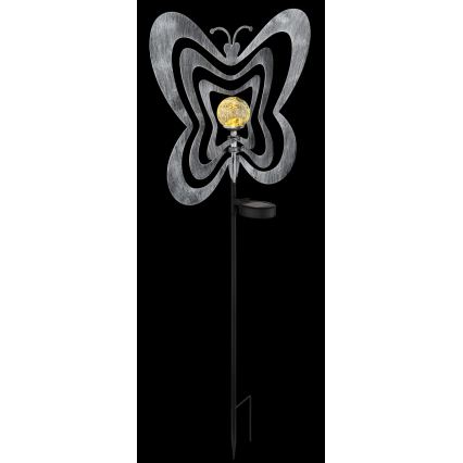 Globo - LED saules gaismeklis LED/3V IP44 300 mAh sudraba tauriņš