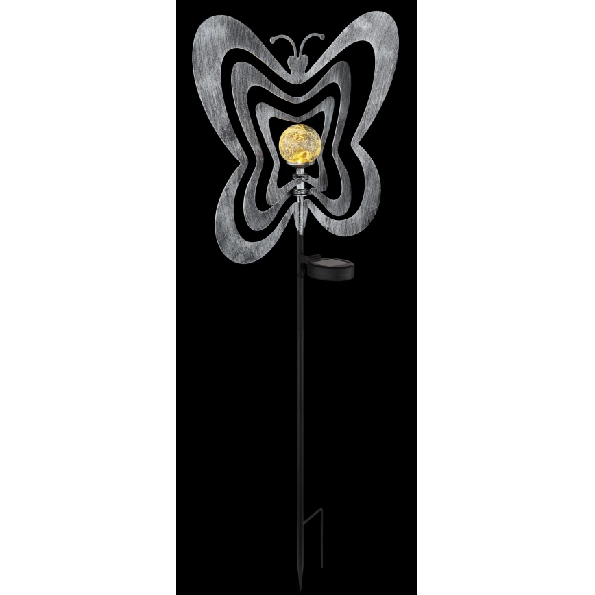 Globo - LED saules gaismeklis LED/3V IP44 300 mAh sudraba tauriņš