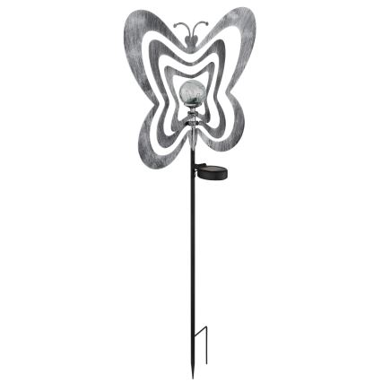 Globo - LED saules gaismeklis LED/3V IP44 300 mAh sudraba tauriņš