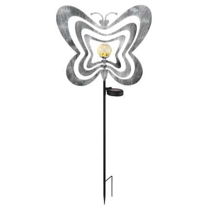 Globo - LED saules gaismeklis LED/3V IP44 300 mAh sudraba tauriņš