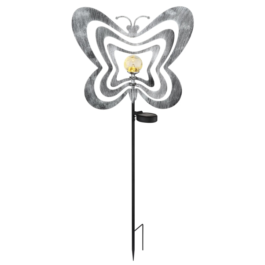 Globo - LED saules gaismeklis LED/3V IP44 300 mAh sudraba tauriņš
