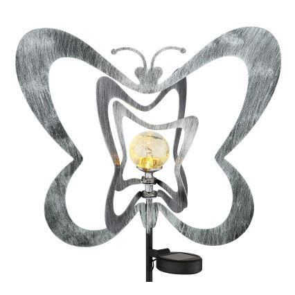 Globo - LED saules gaismeklis LED/3V IP44 300 mAh sudraba tauriņš