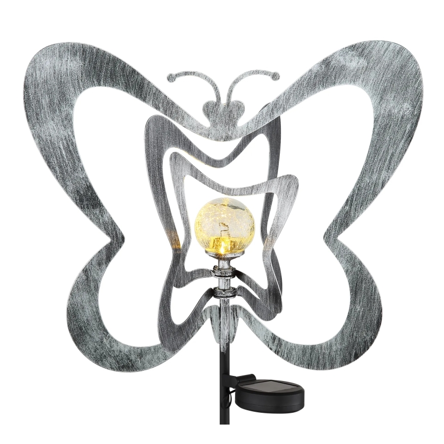 Globo - LED saules gaismeklis LED/3V IP44 300 mAh sudraba tauriņš