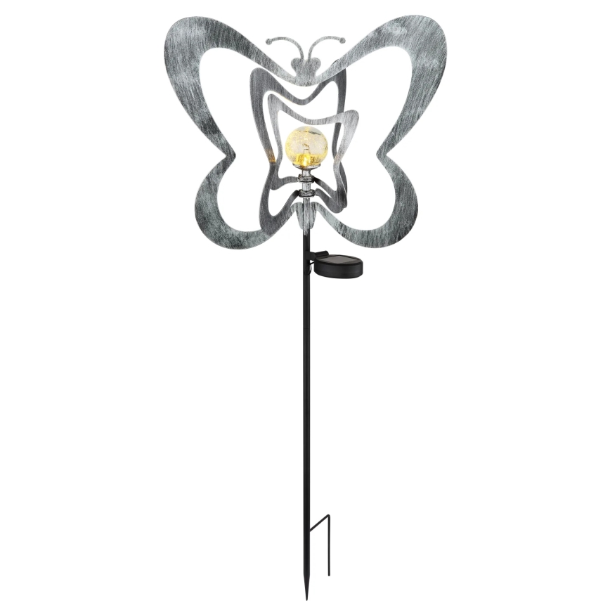 Globo - LED saules gaismeklis LED/3V IP44 300 mAh sudraba tauriņš