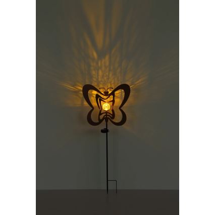 Globo - LED saules gaismeklis LED/3V IP44 300 mAh rūsas krāsas tauriņš