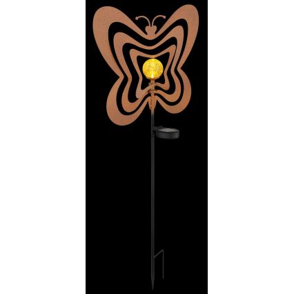 Globo - LED saules gaismeklis LED/3V IP44 300 mAh rūsas krāsas tauriņš