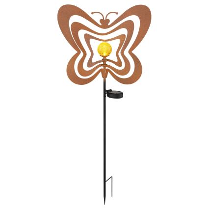 Globo - LED saules gaismeklis LED/3V IP44 300 mAh rūsas krāsas tauriņš