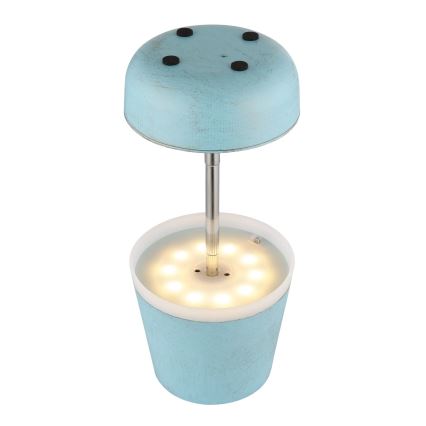 Globo - LED Saules enerģijas lampa 10xLED/0,06W/3V IP44 zila