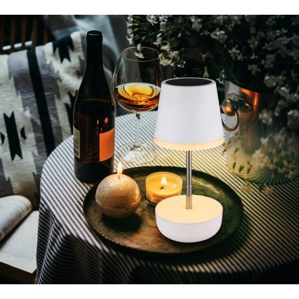 Globo - LED Saules enerģijas lampa 10xLED/0,06W/3V IP44 balta