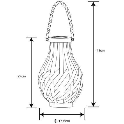 Globo - LED Saules enerģijas lampa LED/0,06W/3V IP44 bambusa