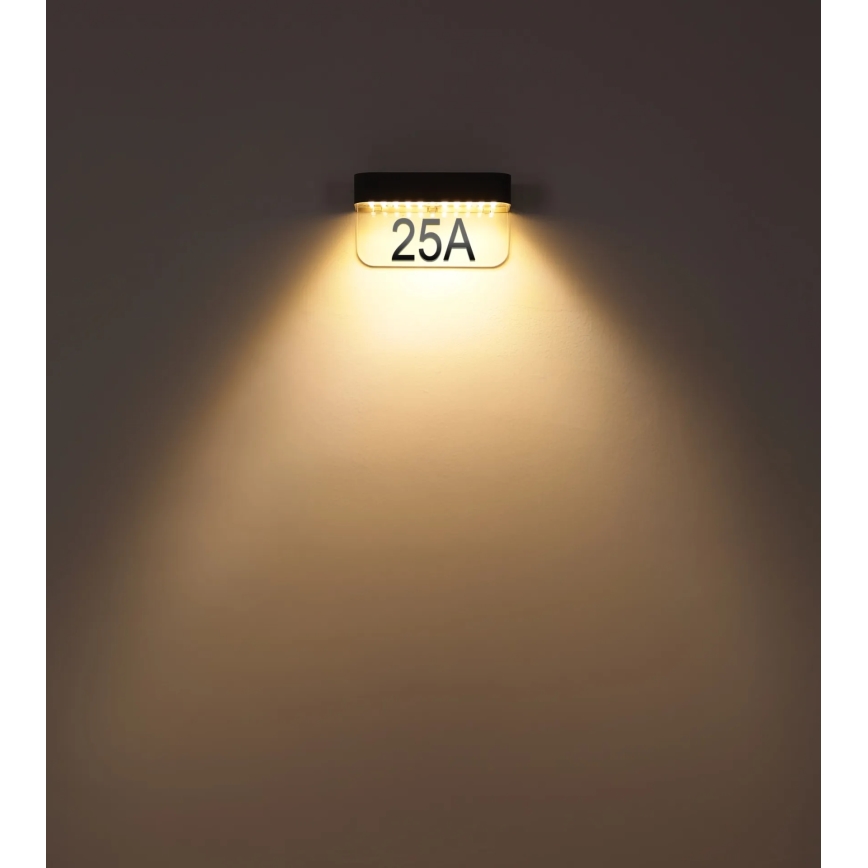 Globo - LED saules mājas numura apgaismojums, 6W/3,7V, IP54, 1800 mAh